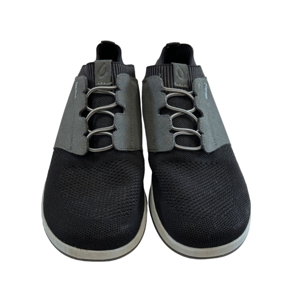 Olukai men’s Makia Ulana Kai shoes 10 black grey elastic laces drop in heel - Picture 4 of 13